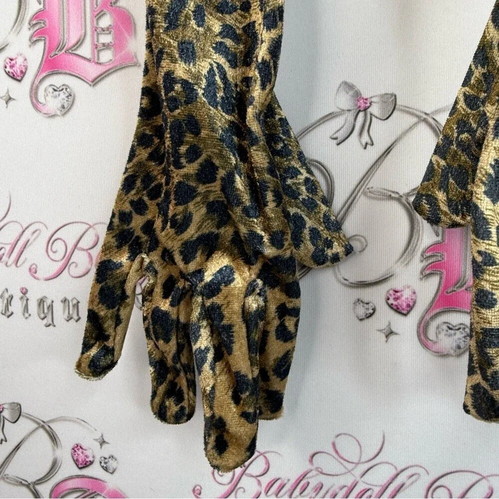 Fun world Gloves Leopard Print Long Gloves - Brown Animal Print Women's Gloves